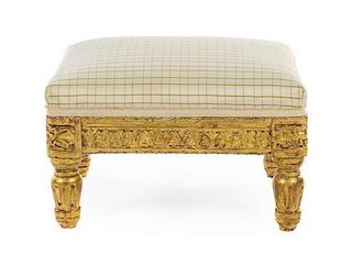 A Gustavian Giltwood Tabouret Width 13 inches.