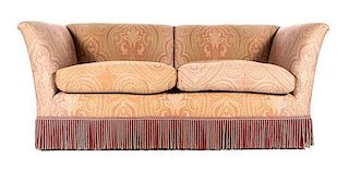 A Contemporary Upholstered Sofa Width 84 inches.