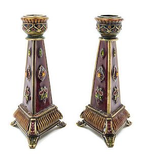 A Pair of Jay Strongwater Candlesticks