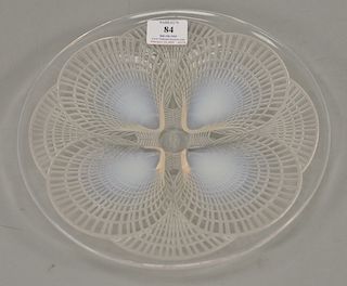 Rene Lalique (1860-1945) coquilles opalescent shell plate, marked R. Lalique France. dia. 10 1/2 in.