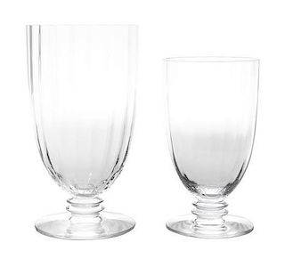 A Partial Set of Glass Stemware Height of first 5 3/8 inches.