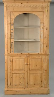 Pine corner cabinet. ht. 88 in., wd. 43 in.