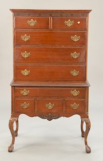Mahogany Chippendale style highboy. ht. 64 in., wd. 35 in.