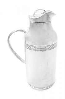 A French Silver-Plate Thermos Height 10 1/2 inches.
