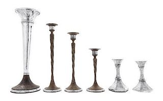 A Collection of Silver and Silver Mounted Table Articles Height of tallest 14 1/2 inches.