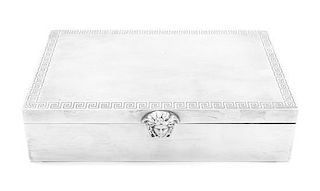 An Italian Silver Table Box Width 7 3/8 inches.