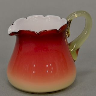 Amberina cased glass creamer (minor roughness under top at the attached part of the handle), ht. 2 3/4 in.
