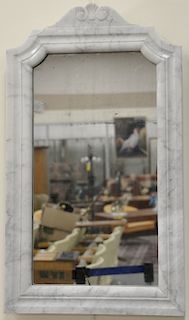 Pair of marble framed mirrors, 33 1/2'' x 19 1/2''