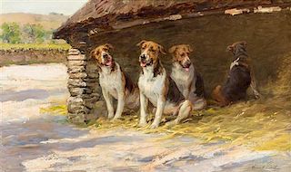 Maud Earl, (British/American, 1864-1943), Dogs in a Kennel