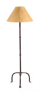 A Cast Metal Floor Lamp Height overall 57 1/2 inches.