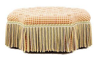 A Contemporary Upholstered Ottoman Height 16 x width 36 x depth 36 inches.