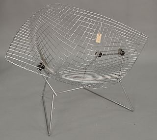 Harry Bertoia diamond chair, chromed steel.
