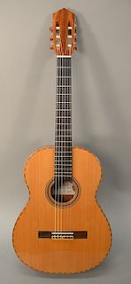 2007 Bellucci classic guitar by David Hunter in fitted case. lg. 39 1/2 in.