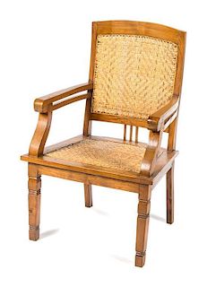 A Southeast Asian Fruitwood Open Armchair Height 39 1/2 inches.