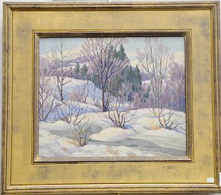Herbert A. Steinke (1894-1982), winter landscape, signed lower left: H.A. Steinke, 14" x 17".