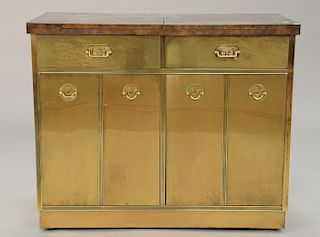 Mastercraft brass bar cabinet. ht. 33 1/4 in., wd. 40 in., dp. 19 in.