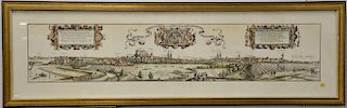 Four framed reproduction maps, Nieuwe Wereldkaart Globe map, two European maps, and a horizontal map Germ Town. 14 1/2'' x 18'' to 1...