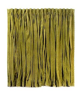 Two Pairs of Corduroy Pinch Pleated Drapes Height of each panel 94 inches.