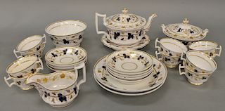 Twenty-six piece English porcelain tea set.