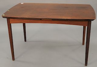 Mid-Century Danish draw leaf table with two 21 inch extended leaves. ht. 29 in., top closed: 33" x 51", top open: 33" x 93"
