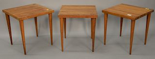 Set of three end tables in the manner of Paul McCobb, ht. 17 in., top: 16'' x 16''