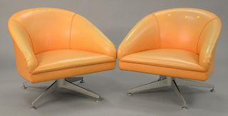 Pair of Wand Bennett for Brickel Associates vinyl lounge chairs.