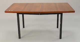 Milo Baughman diamond top rosewood dining table with two 20 inch leaves, by Directional. ht. 29 in., top closed: 38" x 60", top open...