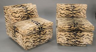 Milo Baughman style custom made slipper chairs.