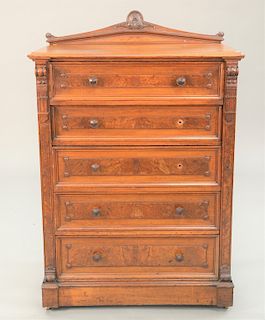 Victorian walnut lockside chest. ht. 51 1/2 in., wd. 38 in.