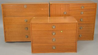 Three piece lot to include George Nelson for Herman Miller five drawer/one door chest ht. 34 1/2 in., wd. 40 in.; George Nelson for ...
