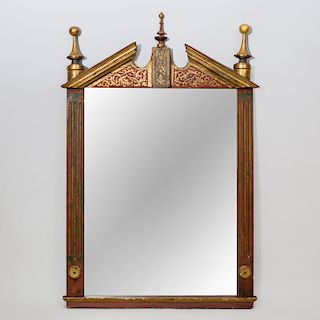 Neoclassical Style Painted and Parcel-Gilt Mirror