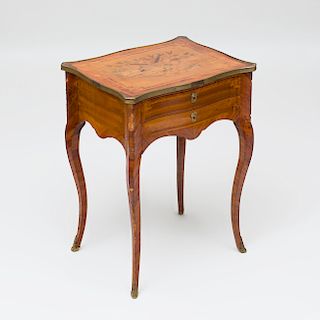 Louis XV Ormolu-Mounted Kingwood and Tulipwood Marquetry Table en Chiffonnière