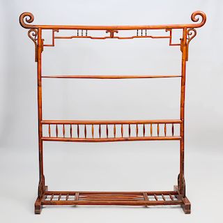 Chinese Carved Hardwood Kimono Stand