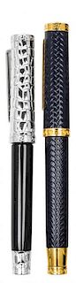 Two Gianni Versace Ballpoint Pens Length of first 6 inches.