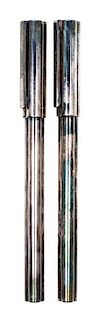 Two Bvlgari Ballpoint Pens Length 5 3/4 inches.