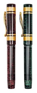 A Pair of Rebecca Moss Fountain Pens Length 5 1/2 inches.