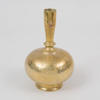 Indian Brass Bottle Form Ewer