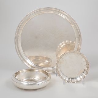 A Tiffany Silver Tray and Two Tiffany Silver Bowls