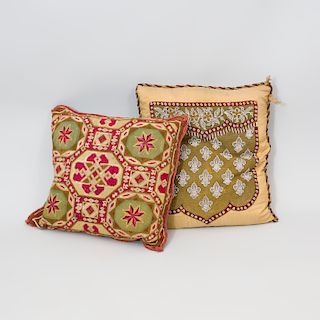Two Embroidered Pillows