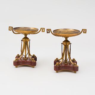Pair of Regency Style Gilt-Bronze Tazza