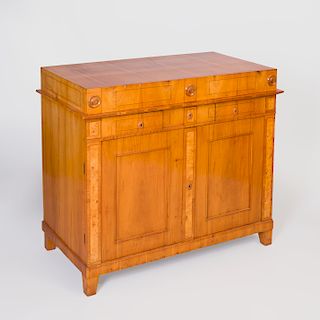 Continental Neoclassical Style Inlaid Birch Cabinet