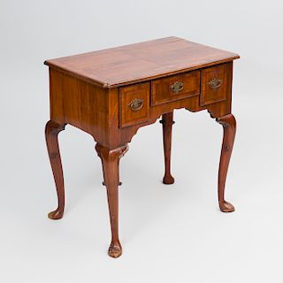 Queen Anne Style Mahogany Inlaid Lowboy