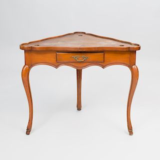Louis XV Style Provincial Mahogany Corner Table