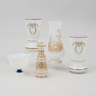 Group of Opaline Glass Table Articles
