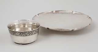 Gorham Silver 'Zodiac' Bowl and Whiting Planished Silver Compote