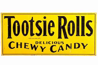 Original Tootsie Rolls Advertising Sign 1920-1930