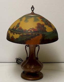 JEFFERSON. Reverse Painted Table Lamp.