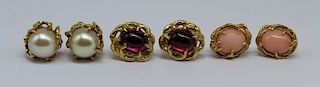 JEWELRY. Arthur King 18kt Gold Earring Grouping.