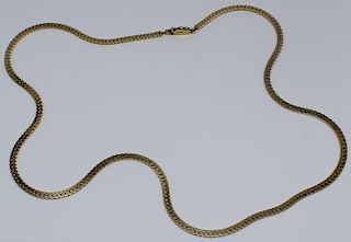 JEWELRY. 25" Italian 14kt Gold Herringbone Chain.