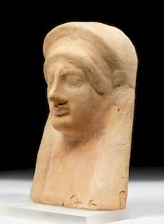 Greek Earthenware Protome of Goddess